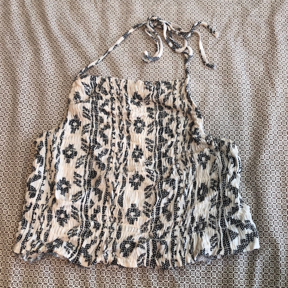 Stretchy halter crop top